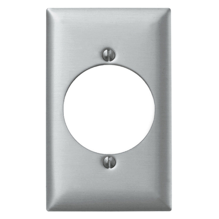 HUBBELL WIRING DEVICE-KELLEMS Wallplates and Boxes, Metallic Plates, 1- Gang, 1) 2.15" Opening, Standard Size, Aluminum SA723